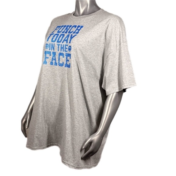 The Blind Medium | PUNCH TODAY ON THE FACE Graphic Short Sleeve T Grey & Blue - Picture 8 of 12